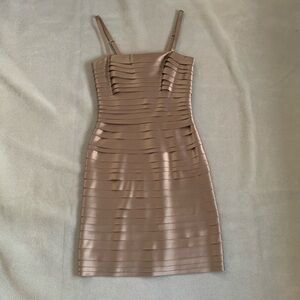 BcgbMaxAzria  sateen layered formal dress size 0